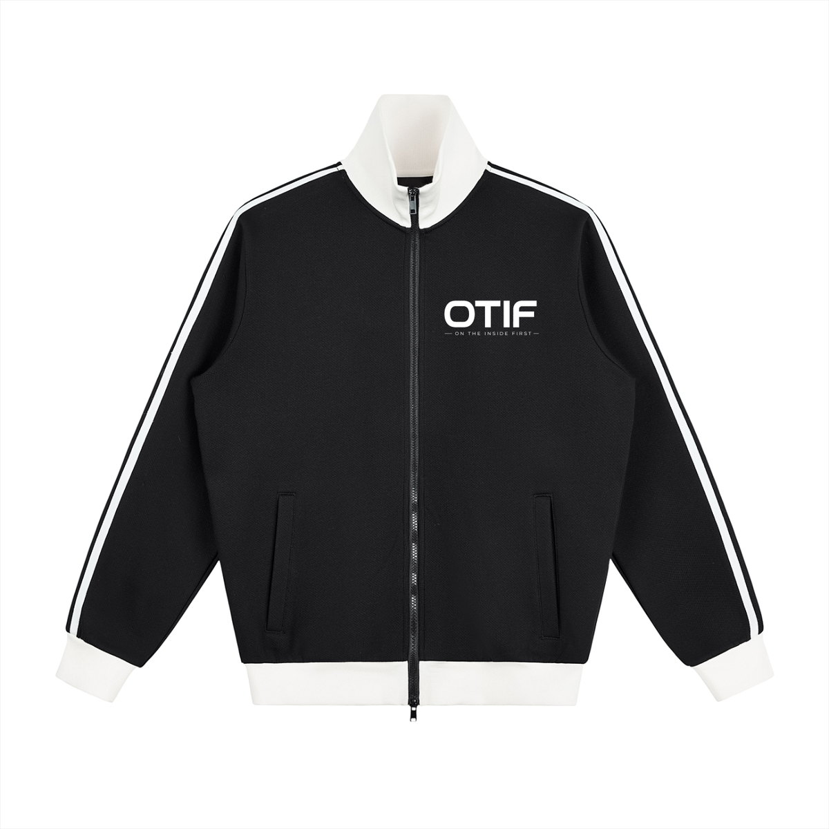 Contrast Side Stripe Fleece Track Jacket