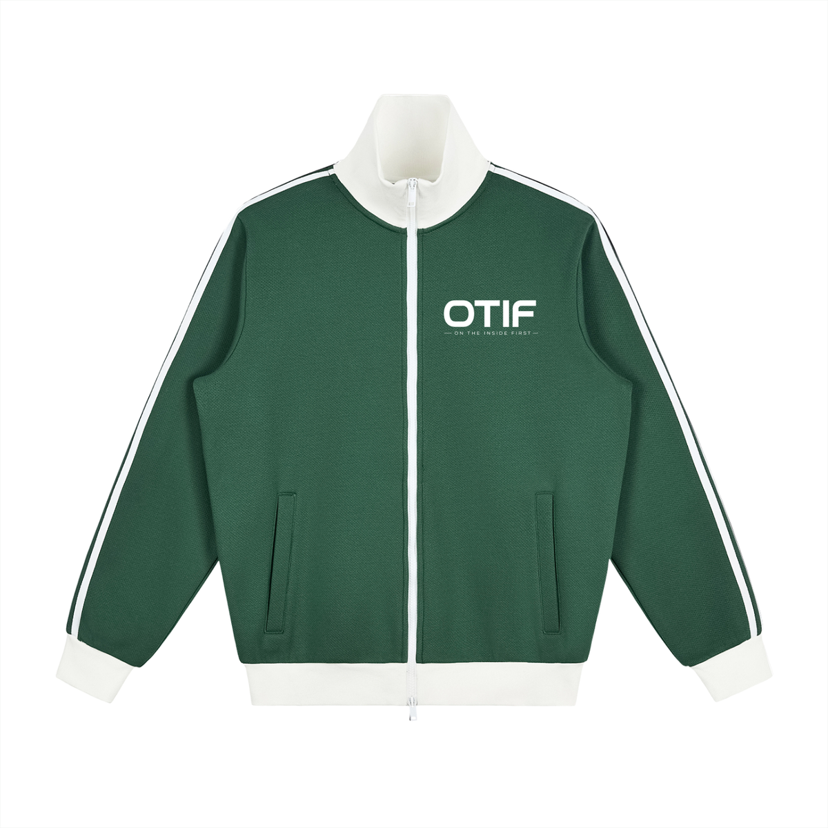 Contrast Side Stripe Fleece Track Jacket